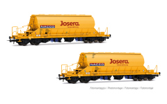 Rivarossi HR6546 - H0 - 2-tlg. Set Schwenkdachwagen Taoos Josera, NACCO, Ep. VI